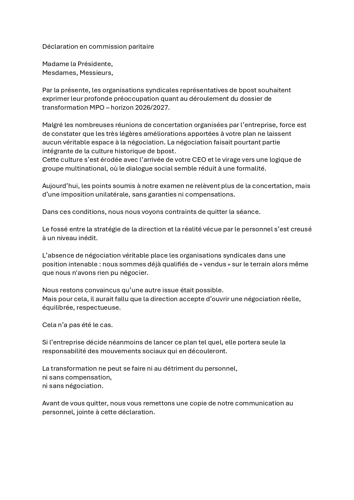 dclaration commission partiraire 26032026